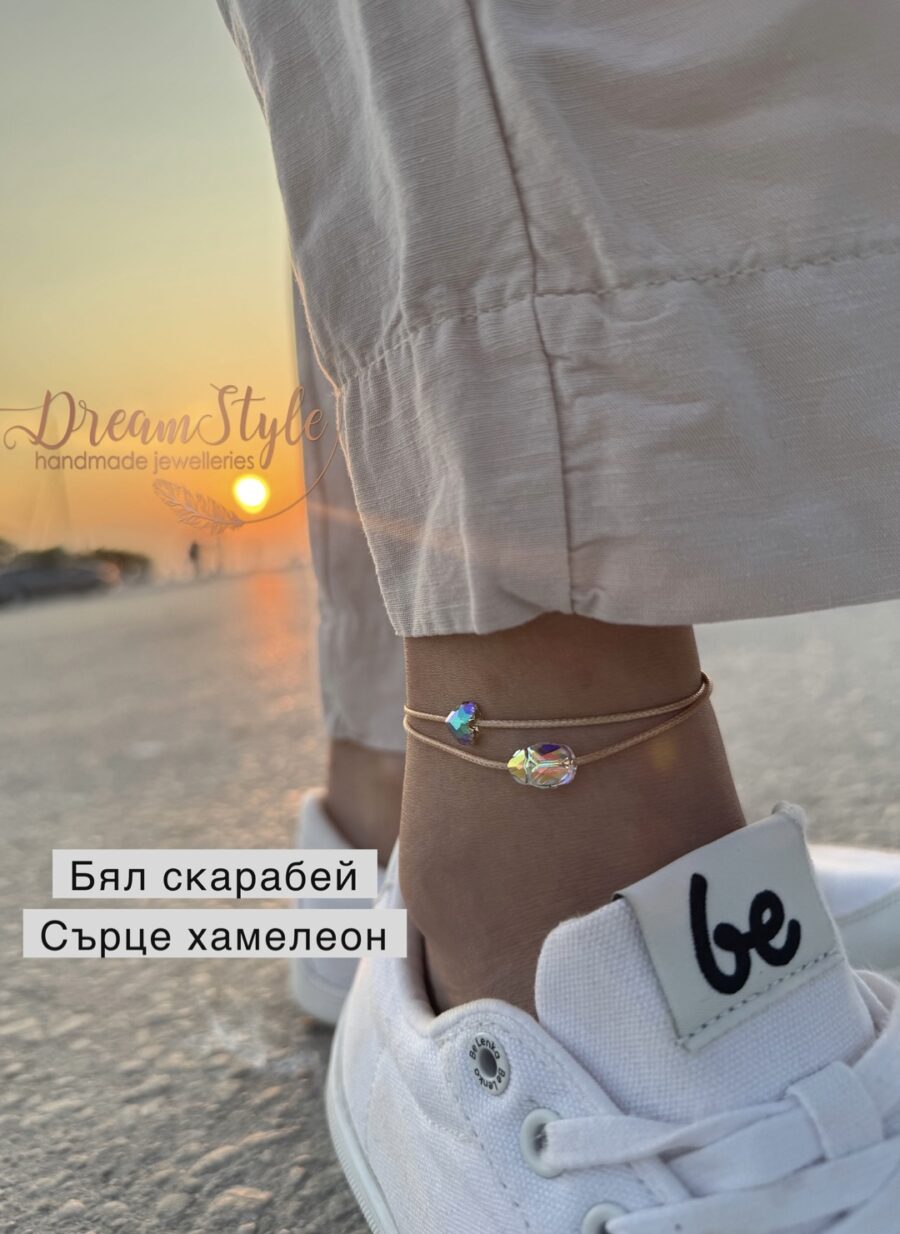 Двойна Гривна за глезен със Swarovski elements - Image 3